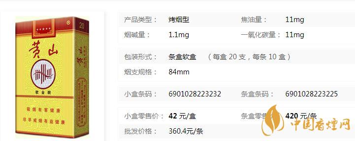 黃山軟金皖軟盒多少錢？黃山軟金皖煙價格及參數(shù)